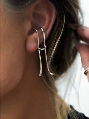 New Pebby Forevee Non Pierce Clip Earrings ~ Cuff Ear Jewelry Silver